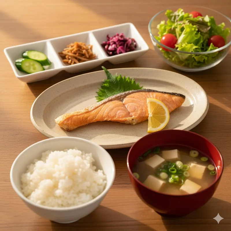 日本の和食朝食